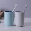 Bathroom mouthwash cup, plastic couple toothache tray, multi-functional universal water cup, simple and fashionable two-color mouthwash cup details Picture